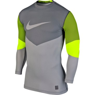 Nike Pro Combat Hyperwarm Compression Dri-FIT Max Line Long Sleeve Shirt - Volt Black Volt 699978-702---4009